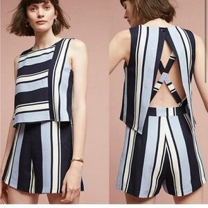 Like New Anthropologie J.O.A. Seaside Striped Romper